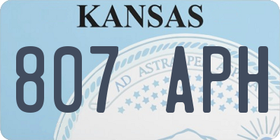 KS license plate 807APH