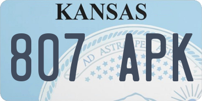 KS license plate 807APK