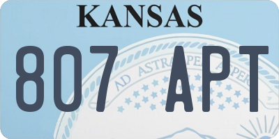 KS license plate 807APT