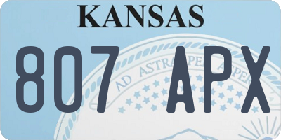 KS license plate 807APX