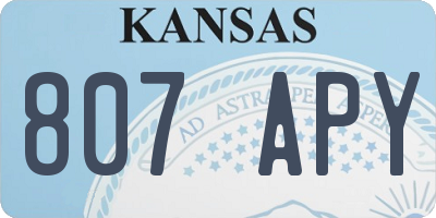 KS license plate 807APY