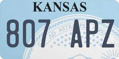 KS license plate 807APZ