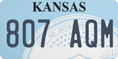 KS license plate 807AQM