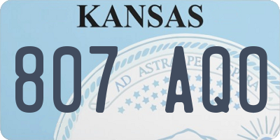 KS license plate 807AQO