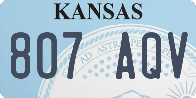 KS license plate 807AQV