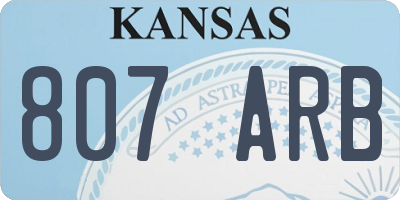 KS license plate 807ARB