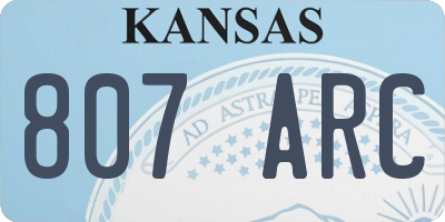 KS license plate 807ARC