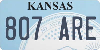 KS license plate 807ARE