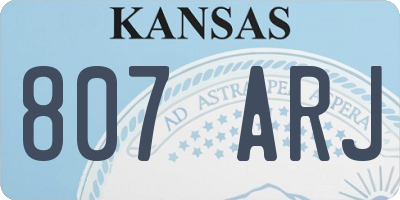 KS license plate 807ARJ