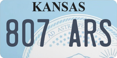 KS license plate 807ARS