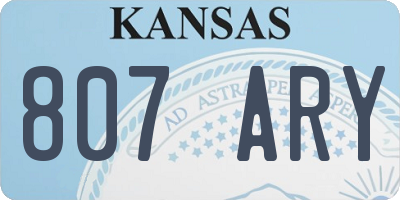 KS license plate 807ARY