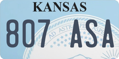 KS license plate 807ASA