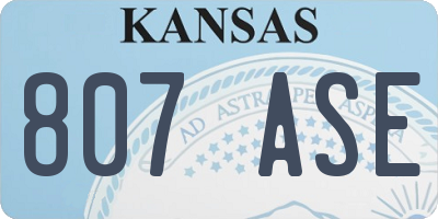 KS license plate 807ASE