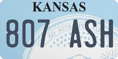 KS license plate 807ASH