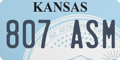 KS license plate 807ASM