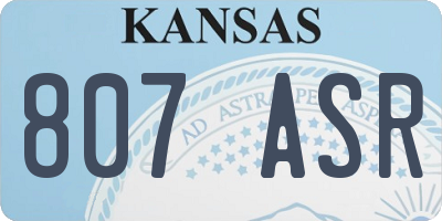 KS license plate 807ASR