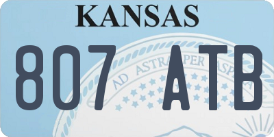 KS license plate 807ATB