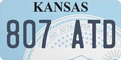 KS license plate 807ATD