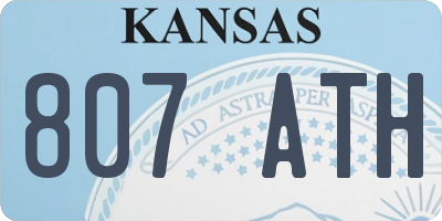 KS license plate 807ATH