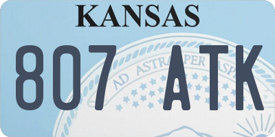 KS license plate 807ATK