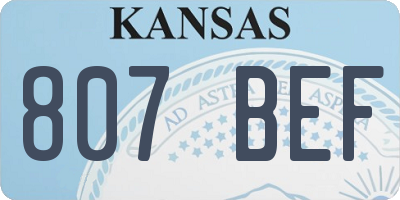 KS license plate 807BEF