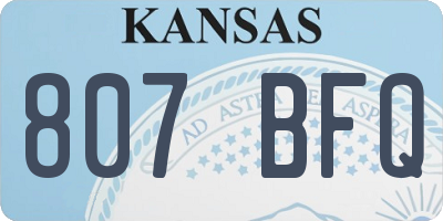 KS license plate 807BFQ