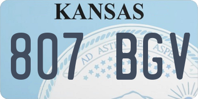 KS license plate 807BGV