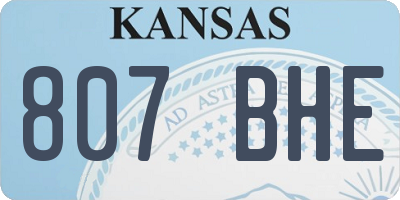 KS license plate 807BHE