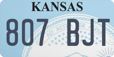 KS license plate 807BJT