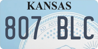 KS license plate 807BLC