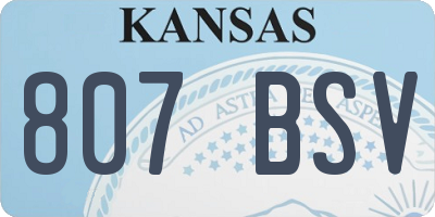 KS license plate 807BSV