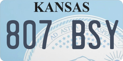 KS license plate 807BSY