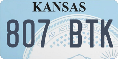 KS license plate 807BTK