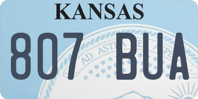 KS license plate 807BUA