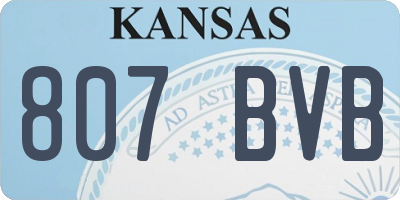 KS license plate 807BVB