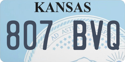 KS license plate 807BVQ
