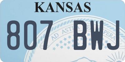 KS license plate 807BWJ