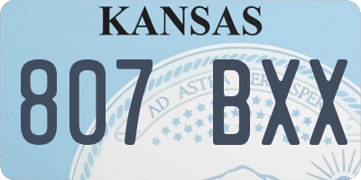 KS license plate 807BXX