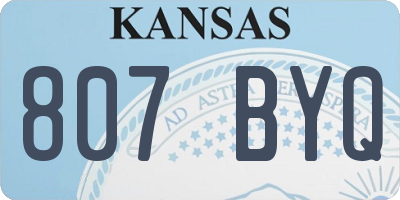 KS license plate 807BYQ