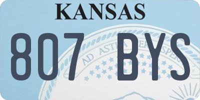 KS license plate 807BYS