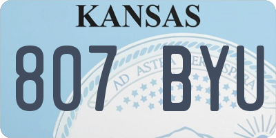 KS license plate 807BYU