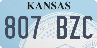 KS license plate 807BZC
