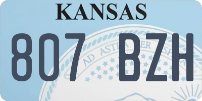 KS license plate 807BZH
