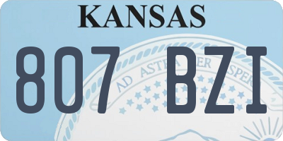 KS license plate 807BZI