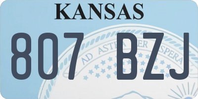 KS license plate 807BZJ