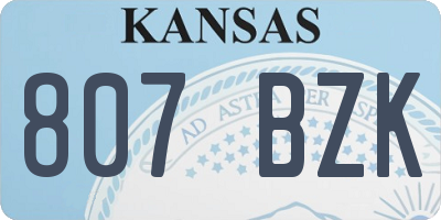 KS license plate 807BZK