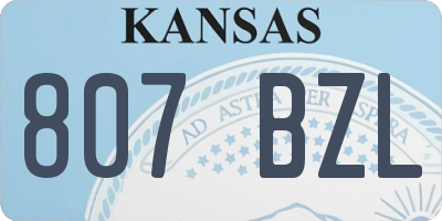 KS license plate 807BZL