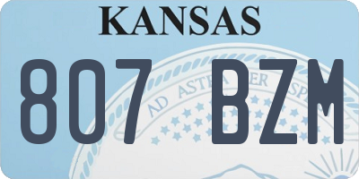 KS license plate 807BZM
