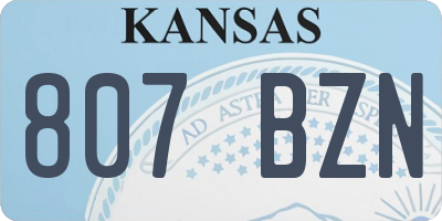 KS license plate 807BZN