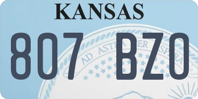 KS license plate 807BZO